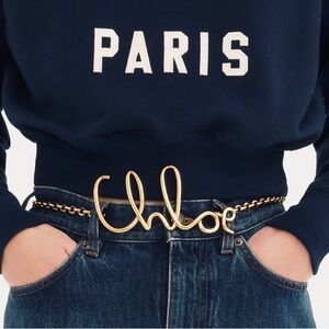Chloe name chain belt - Silver script - one size - NEW